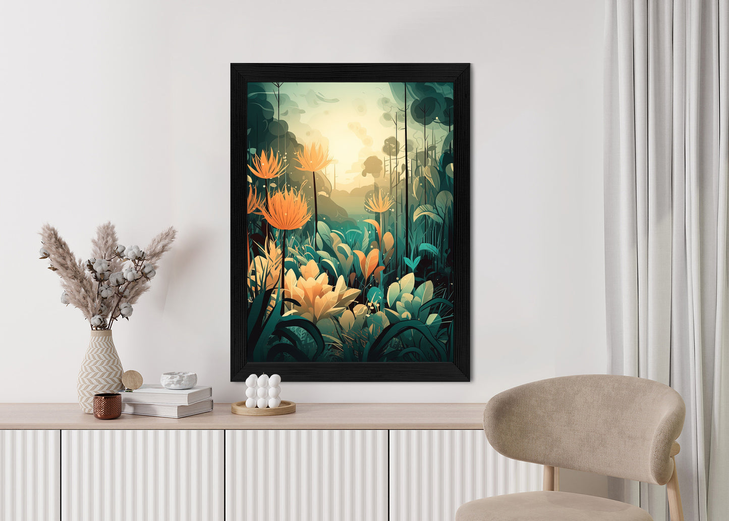 Poster Vegetation In Einem Tropischen Dschungel Rahmen Holz Mit Passepartout Farbe Natürlich