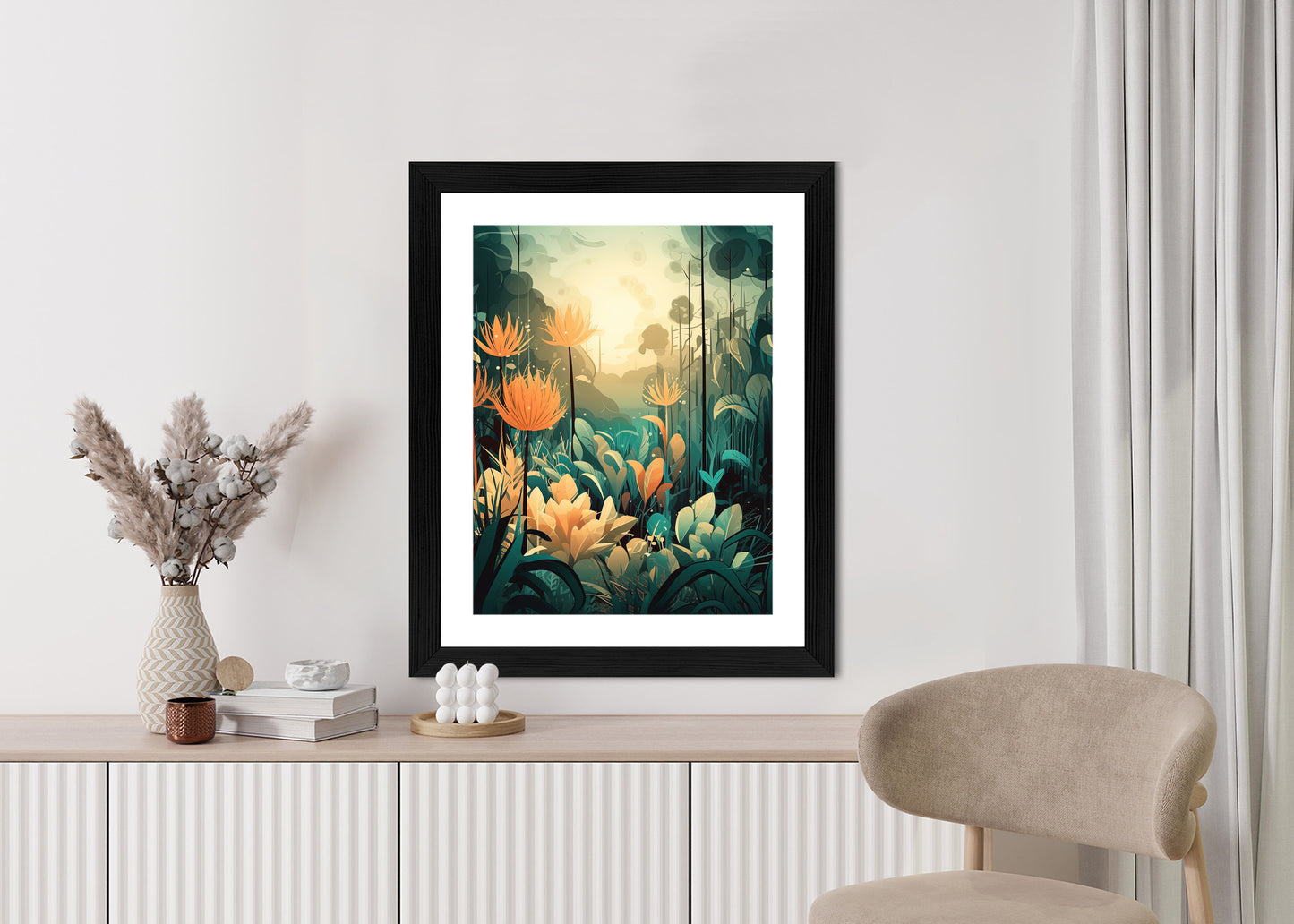 Poster Vegetation In Einem Tropischen Dschungel Rahmen Holz Mit Passepartout Farbe Natürlich