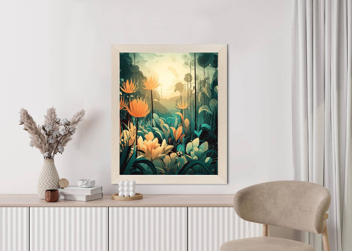 Poster Vegetation In Einem Tropischen Dschungel Rahmen Holz Mit Passepartout Farbe Natürlich