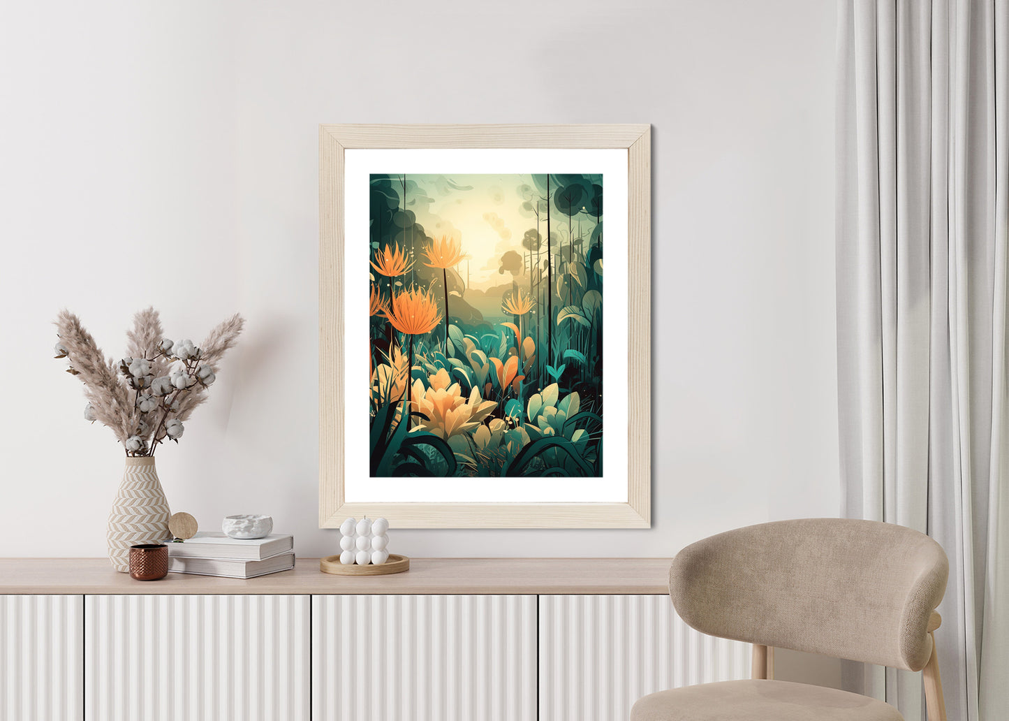 Poster Vegetation In Einem Tropischen Dschungel Rahmen Holz Mit Passepartout Farbe Natürlich