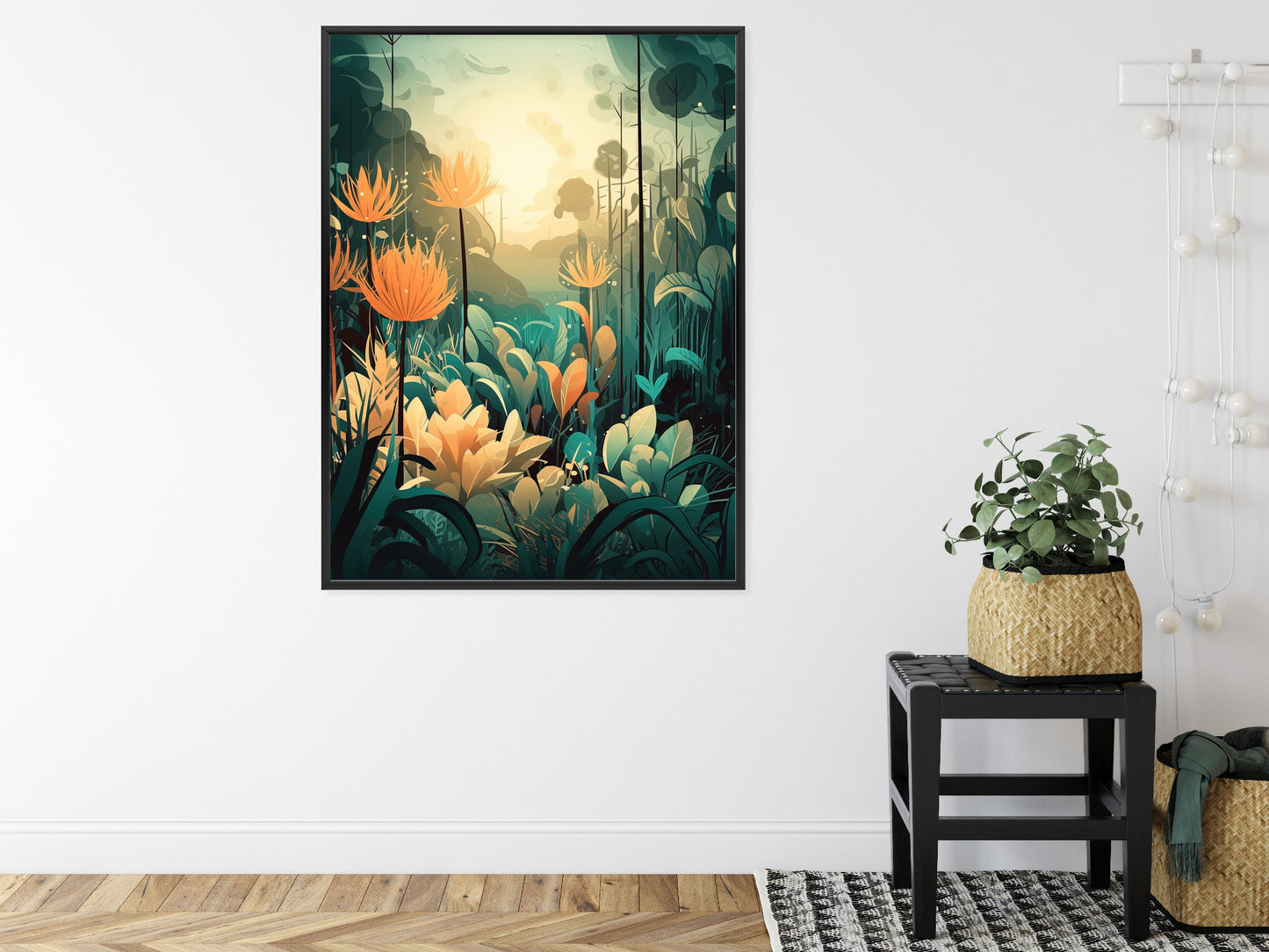 Poster Vegetation In Einem Tropischen Dschungel Rahmen Holz Mit Passepartout Farbe Natürlich