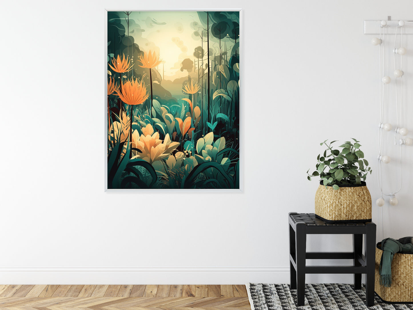 Poster Vegetation In Einem Tropischen Dschungel Rahmen Holz Mit Passepartout Farbe Natürlich