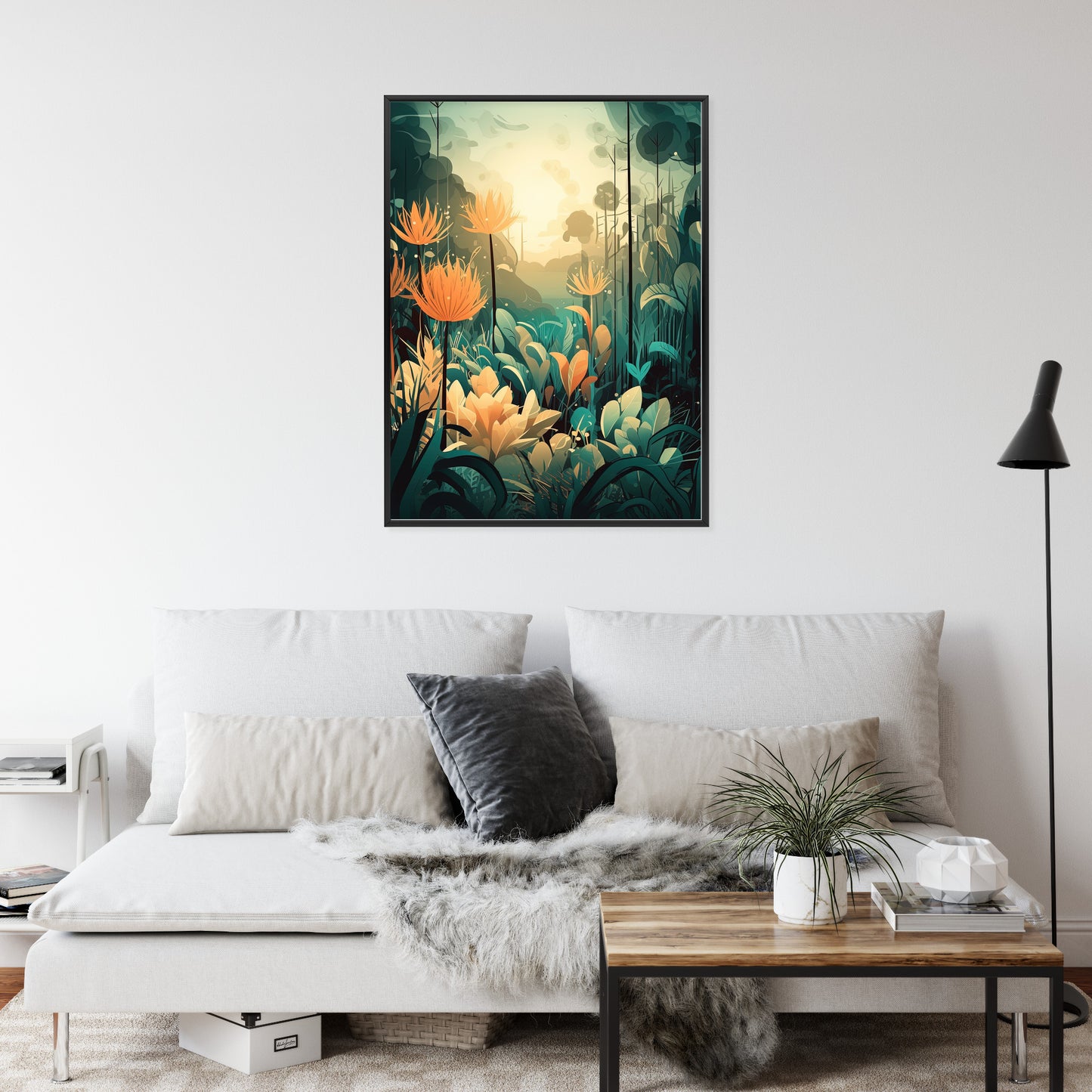 Poster Vegetation In Einem Tropischen Dschungel Rahmen Holz Mit Passepartout Farbe Natürlich