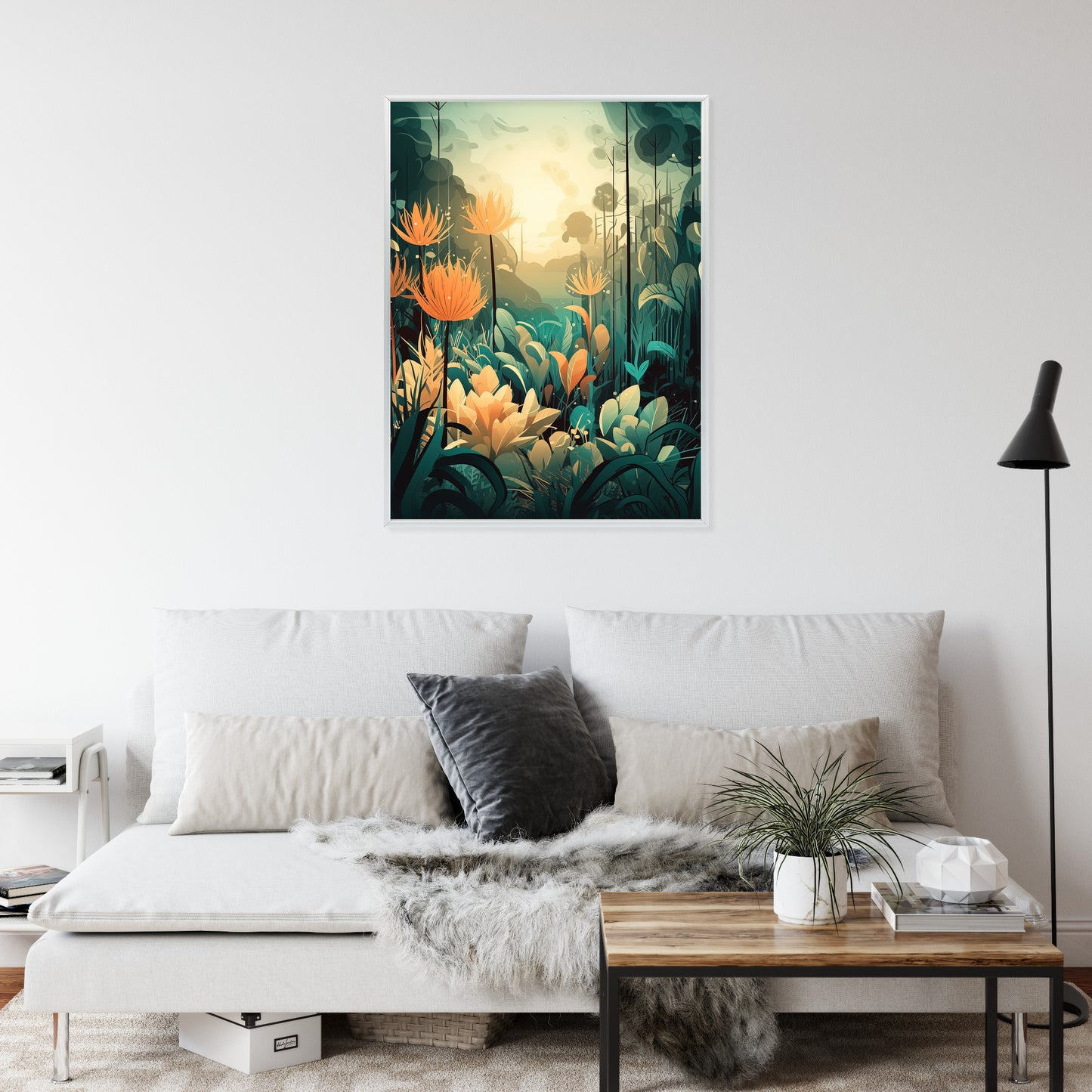 Poster Vegetation In Einem Tropischen Dschungel Rahmen Holz Mit Passepartout Farbe Natürlich