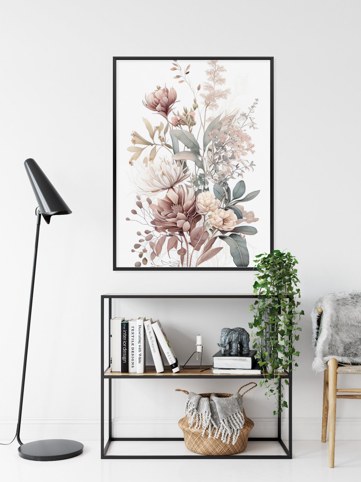 Poster Strauß Romantischer Blumen In Pastelltönen
