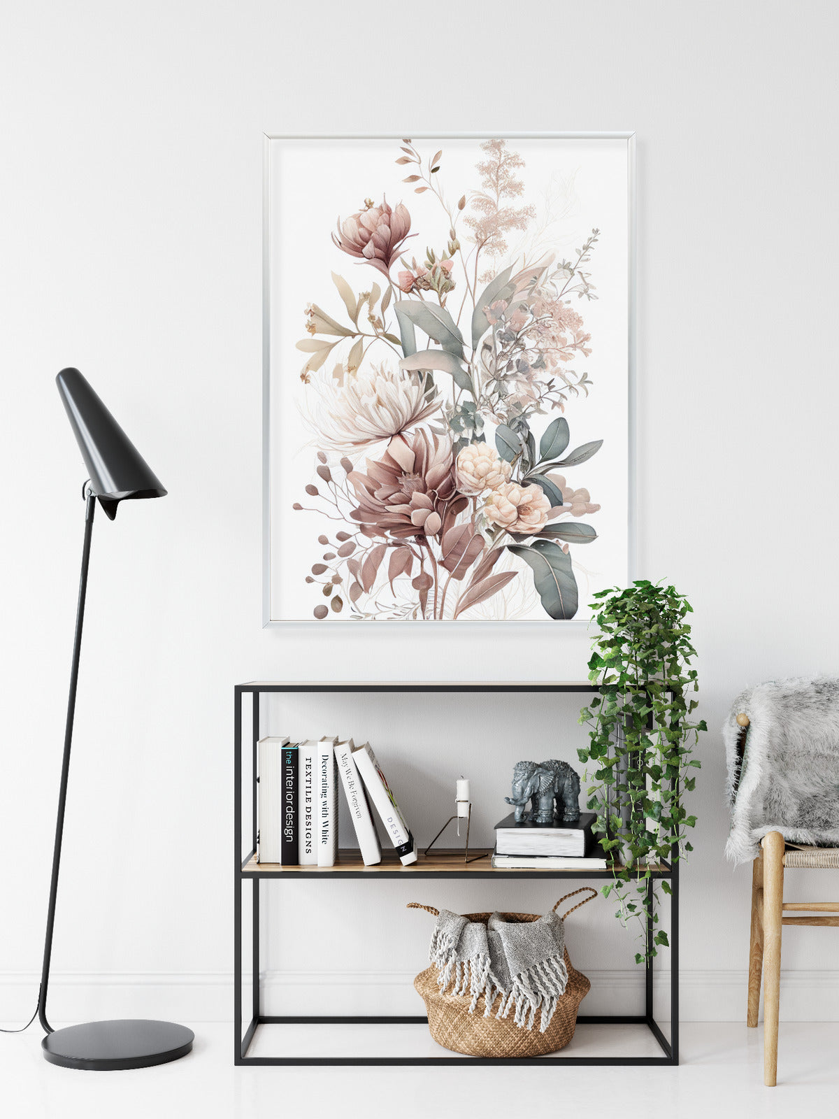 Poster Strauß Romantischer Blumen In Pastelltönen