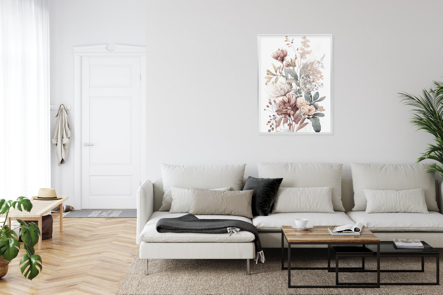 Poster Strauß Romantischer Blumen In Pastelltönen