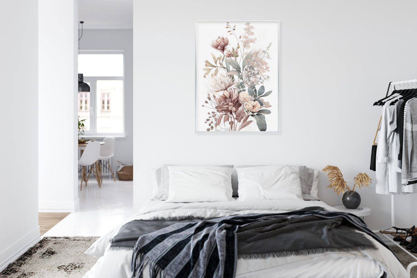 Poster Strauß Romantischer Blumen In Pastelltönen