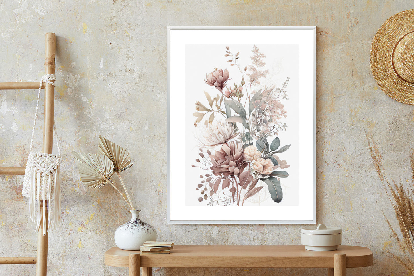 Poster Strauß Romantischer Blumen In Pastelltönen