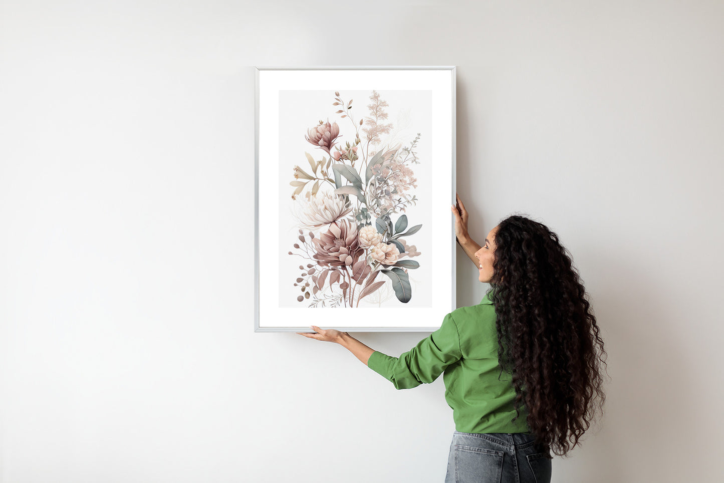 Poster Strauß Romantischer Blumen In Pastelltönen