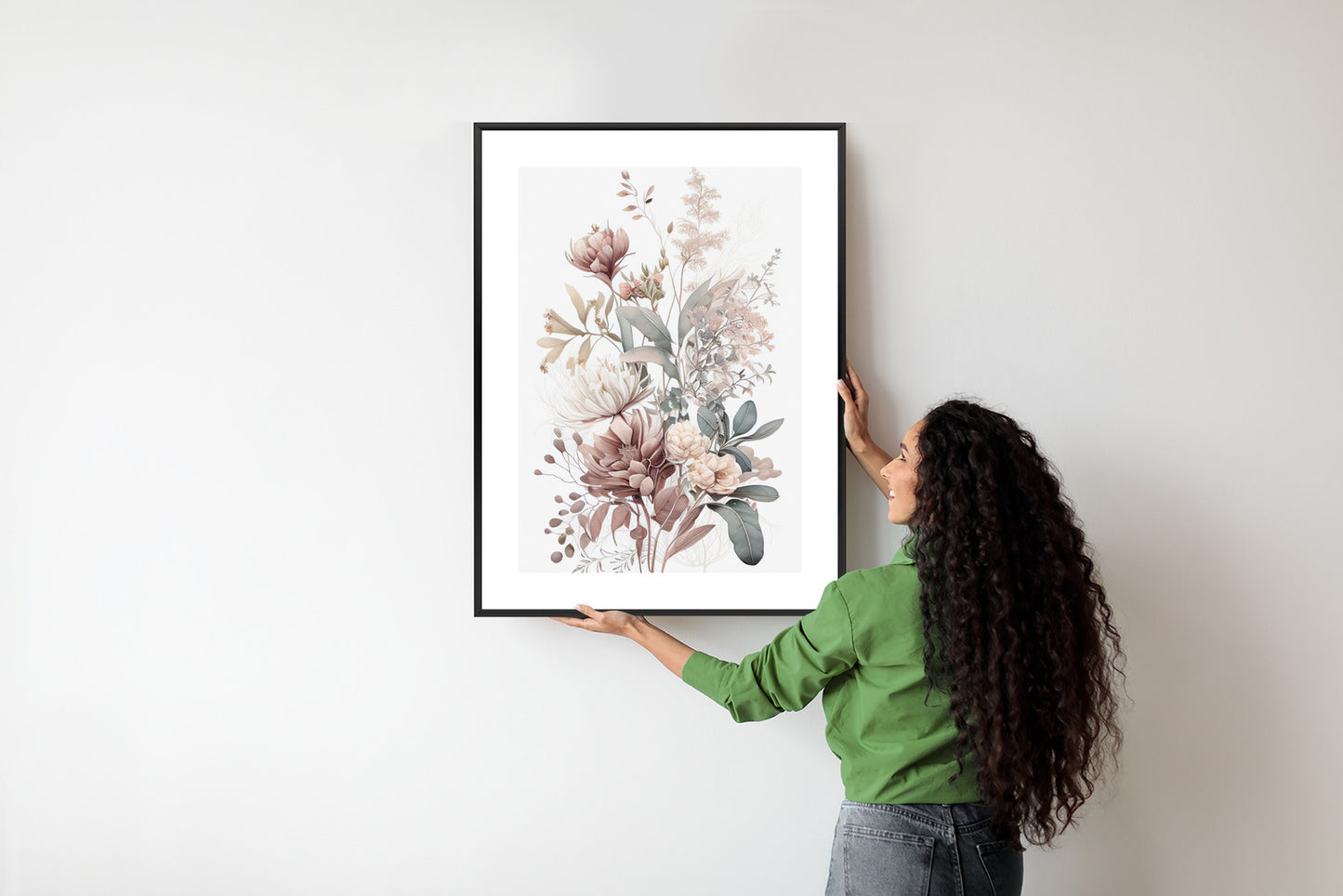 Poster Strauß Romantischer Blumen In Pastelltönen
