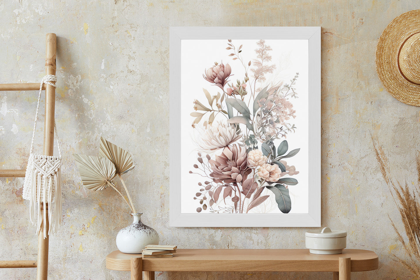 Poster Strauß Romantischer Blumen In Pastelltönen