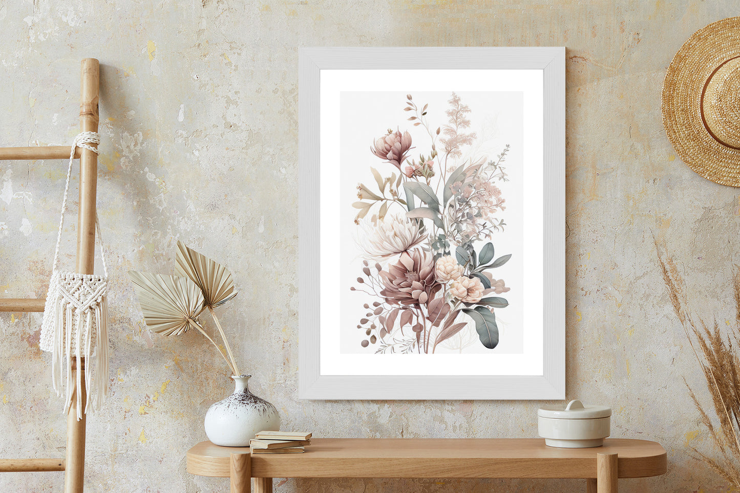 Poster Strauß Romantischer Blumen In Pastelltönen