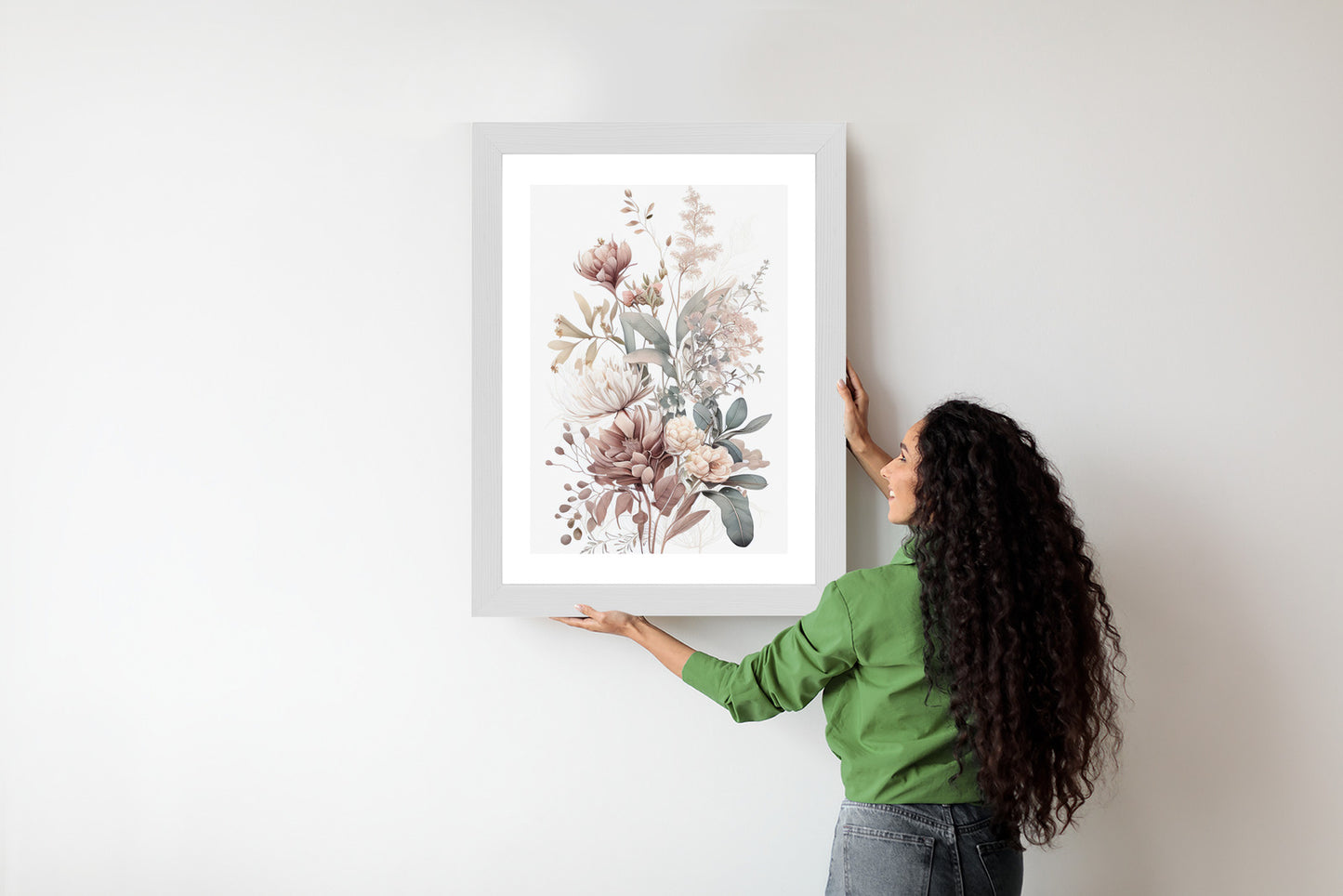 Poster Strauß Romantischer Blumen In Pastelltönen
