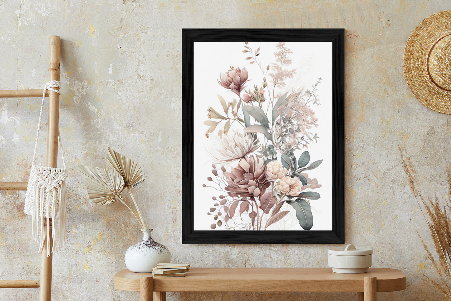 Poster Strauß Romantischer Blumen In Pastelltönen
