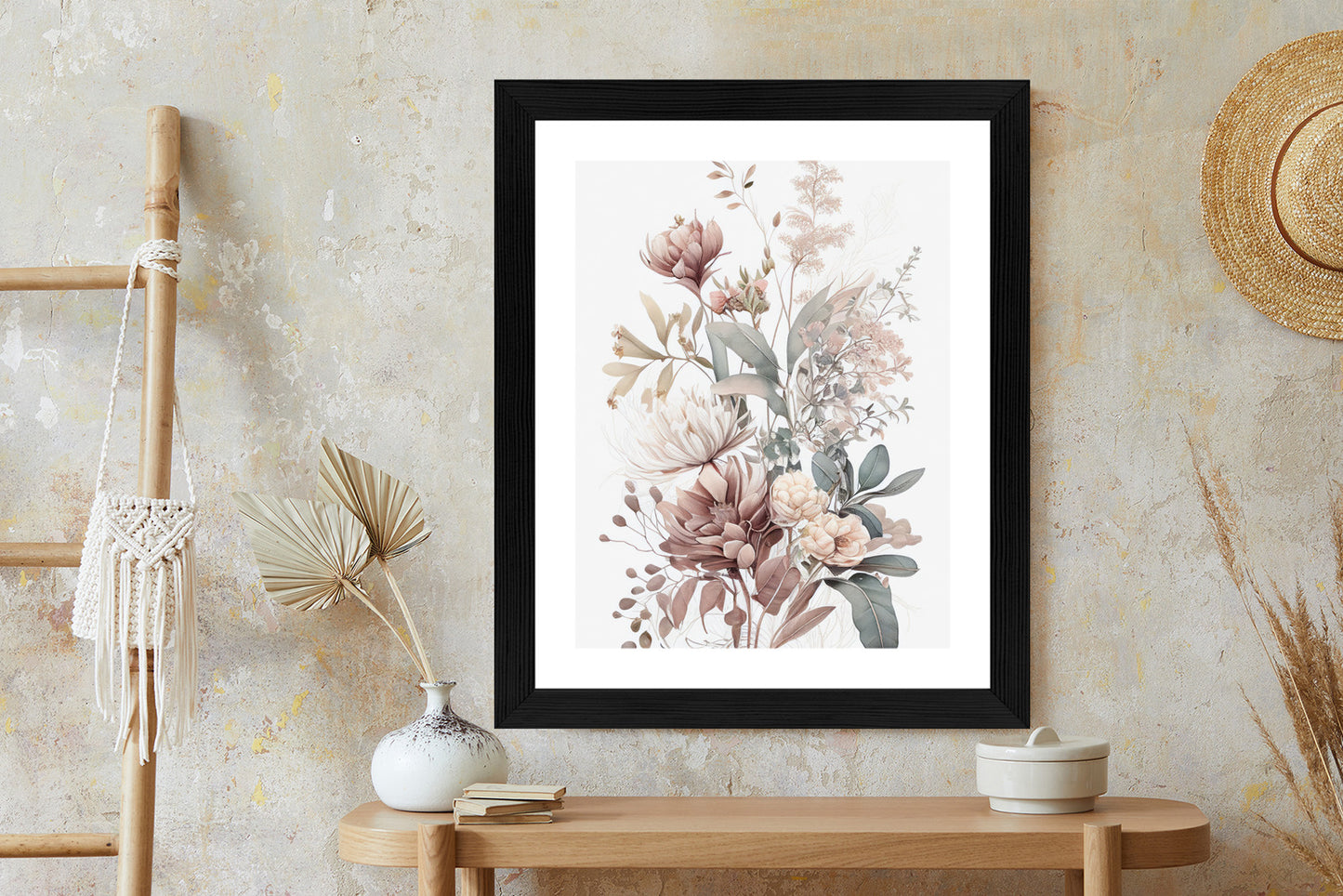 Poster Strauß Romantischer Blumen In Pastelltönen
