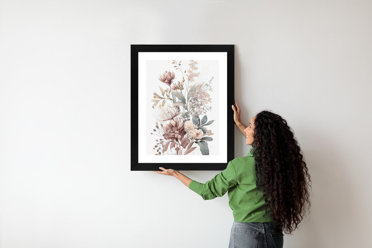 Poster Strauß Romantischer Blumen In Pastelltönen