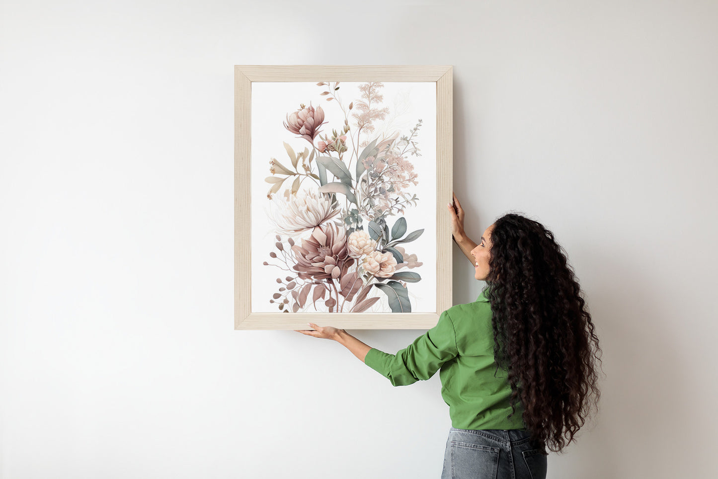 Poster Strauß Romantischer Blumen In Pastelltönen