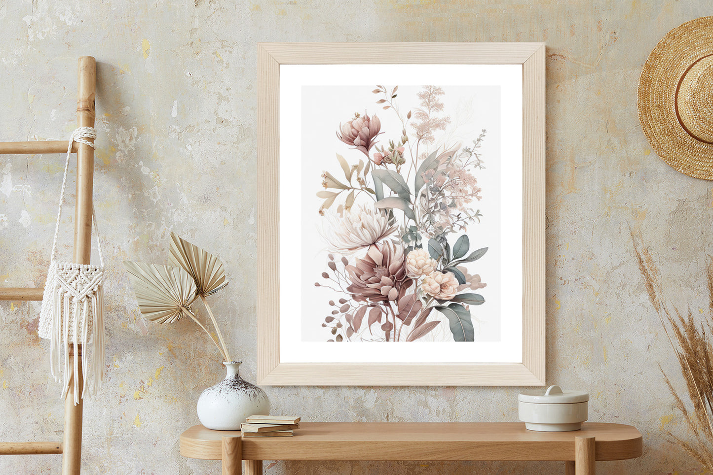 Poster Strauß Romantischer Blumen In Pastelltönen