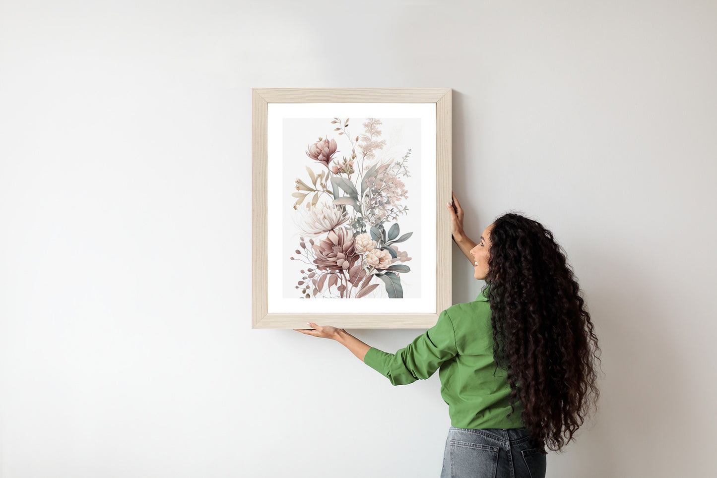 Poster Strauß Romantischer Blumen In Pastelltönen