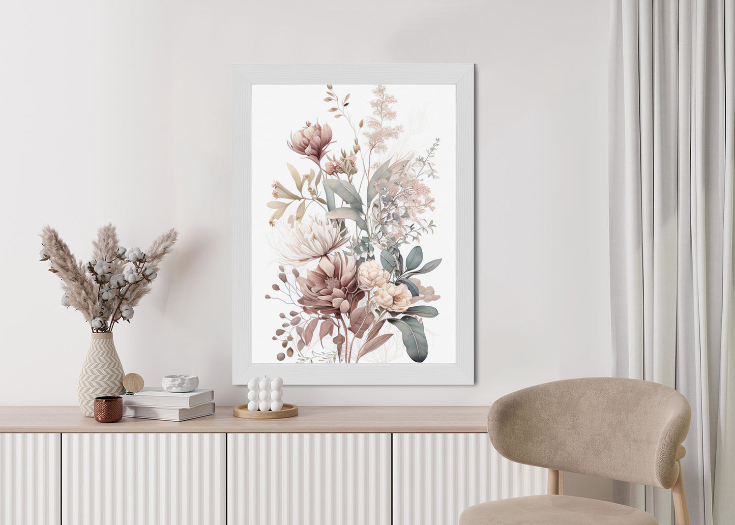 Poster Strauß Romantischer Blumen In Pastelltönen