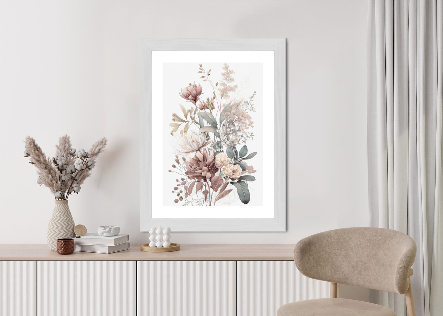 Poster Strauß Romantischer Blumen In Pastelltönen