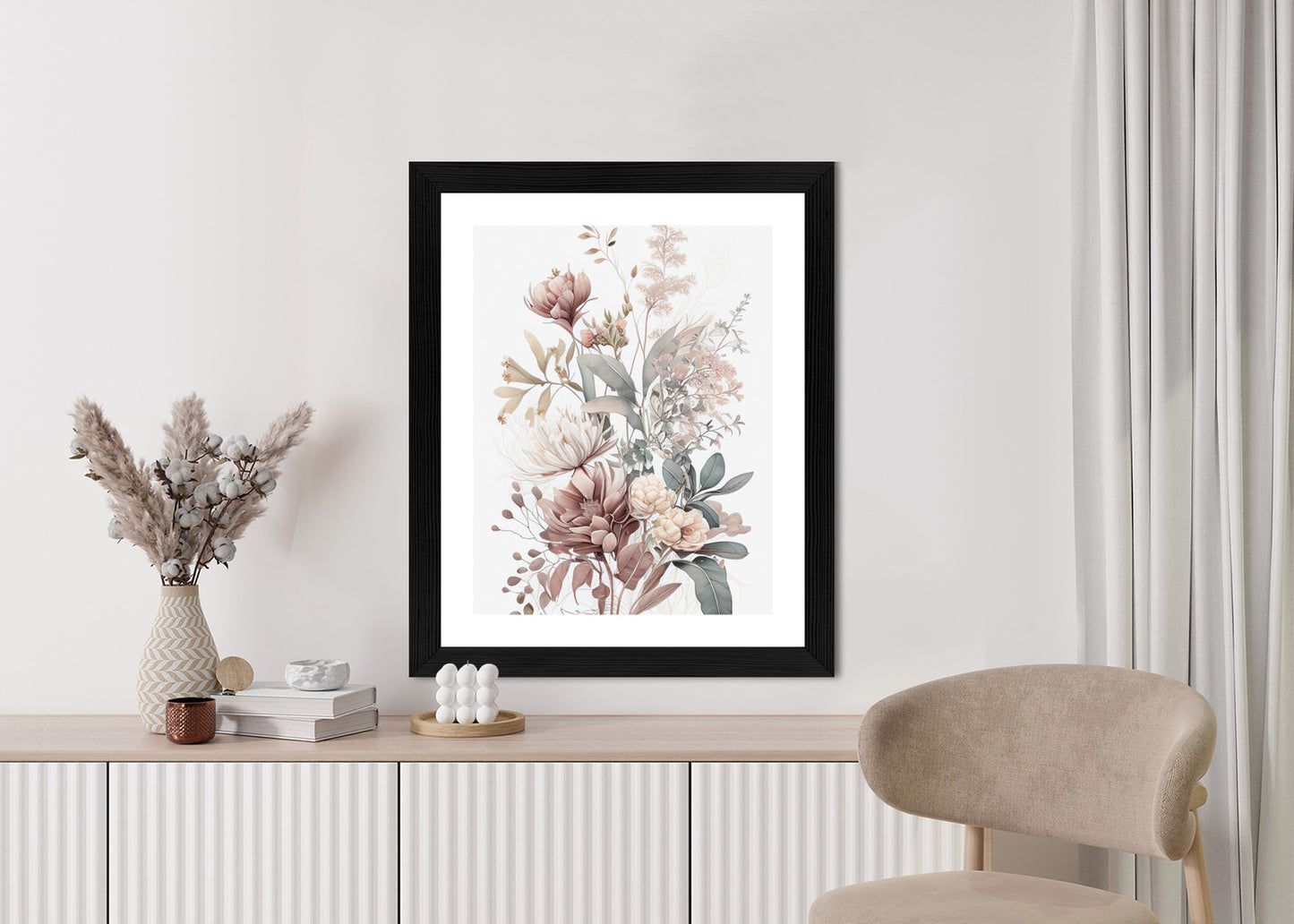 Poster Strauß Romantischer Blumen In Pastelltönen