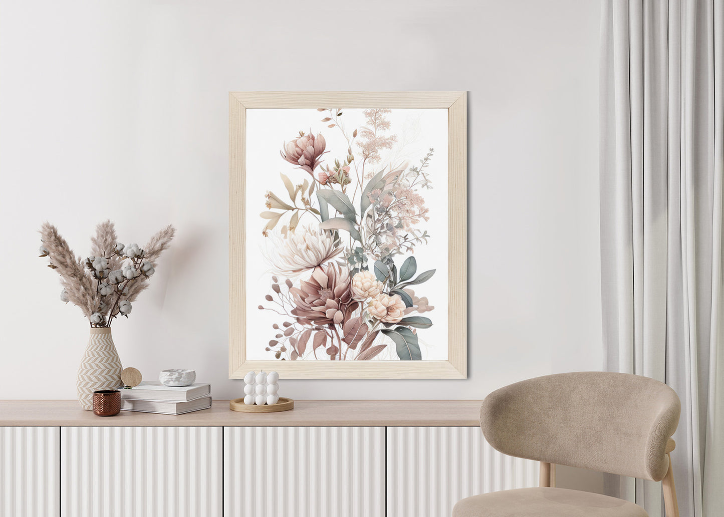 Poster Strauß Romantischer Blumen In Pastelltönen