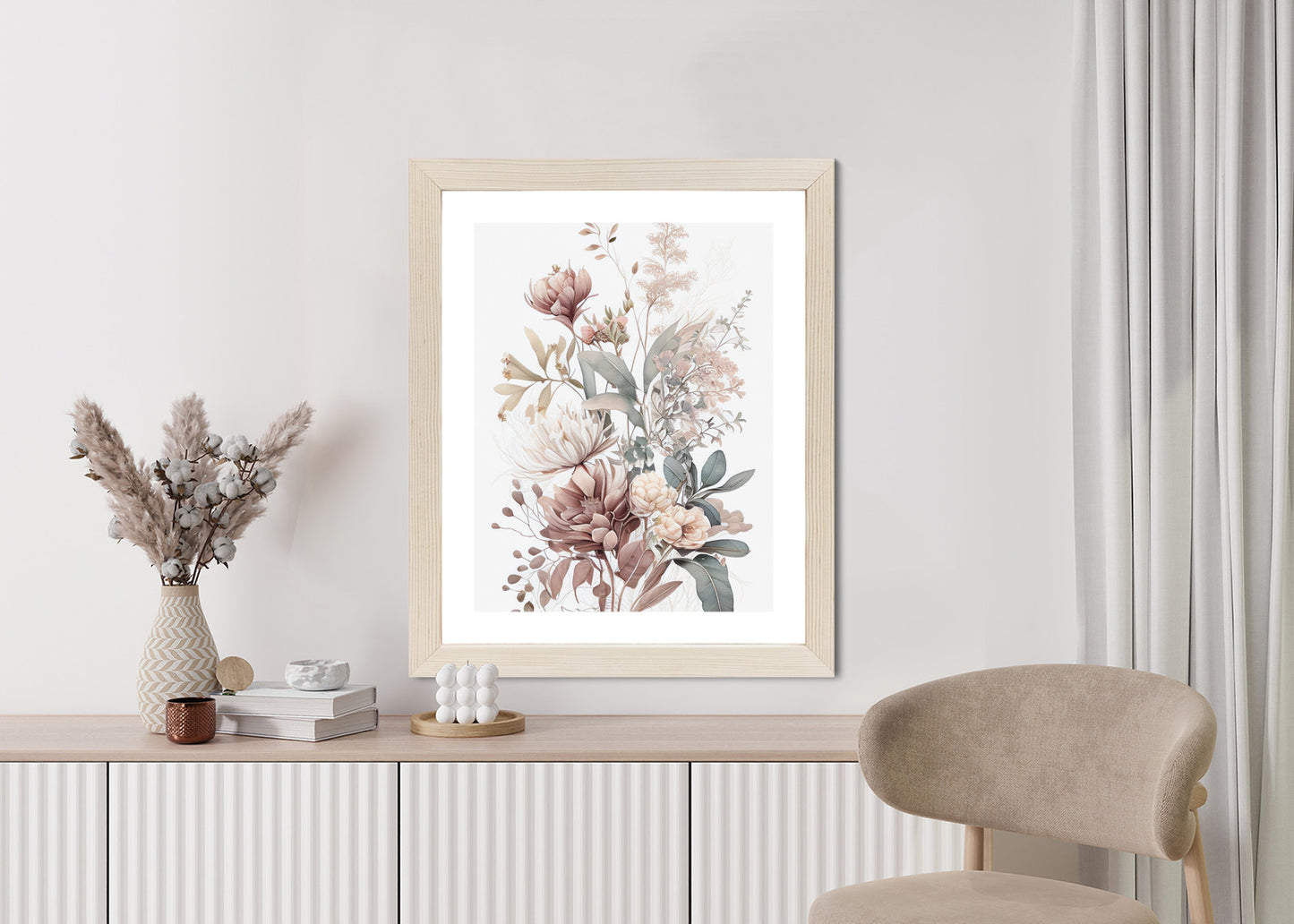 Poster Strauß Romantischer Blumen In Pastelltönen