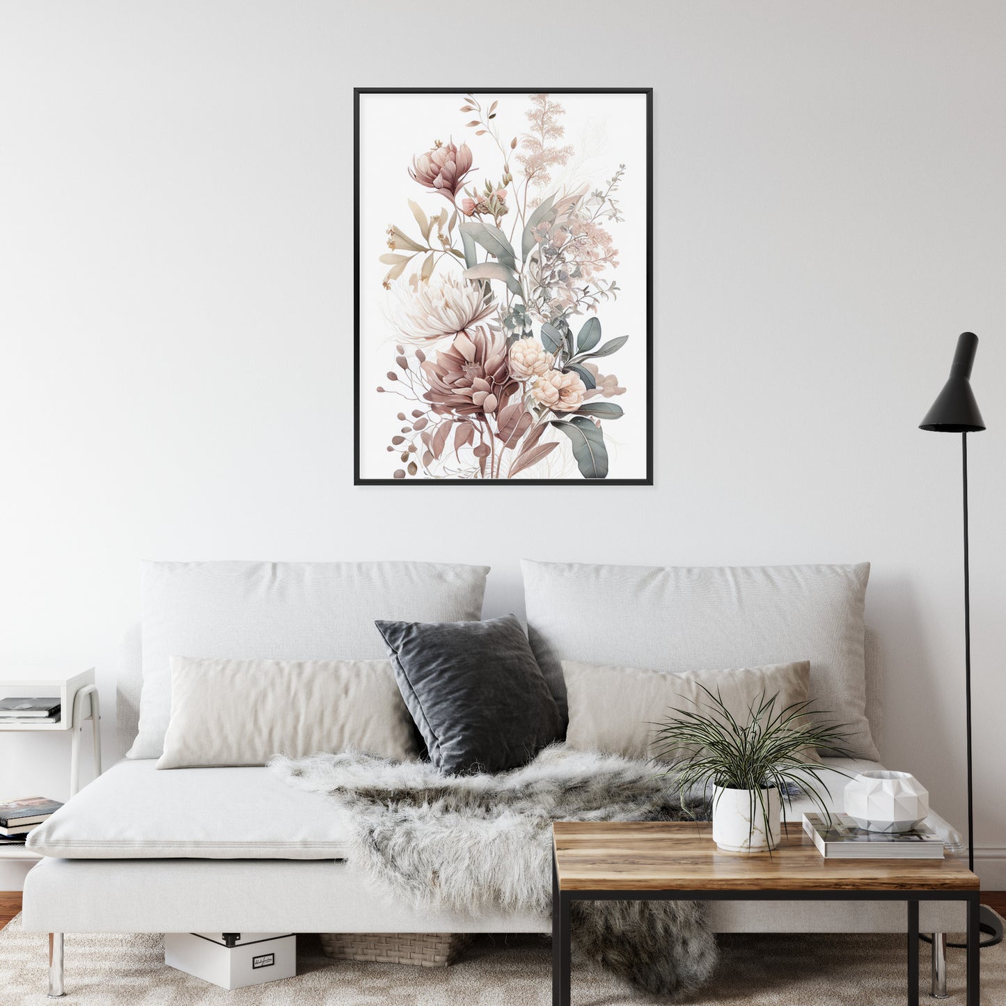 Poster Strauß Romantischer Blumen In Pastelltönen