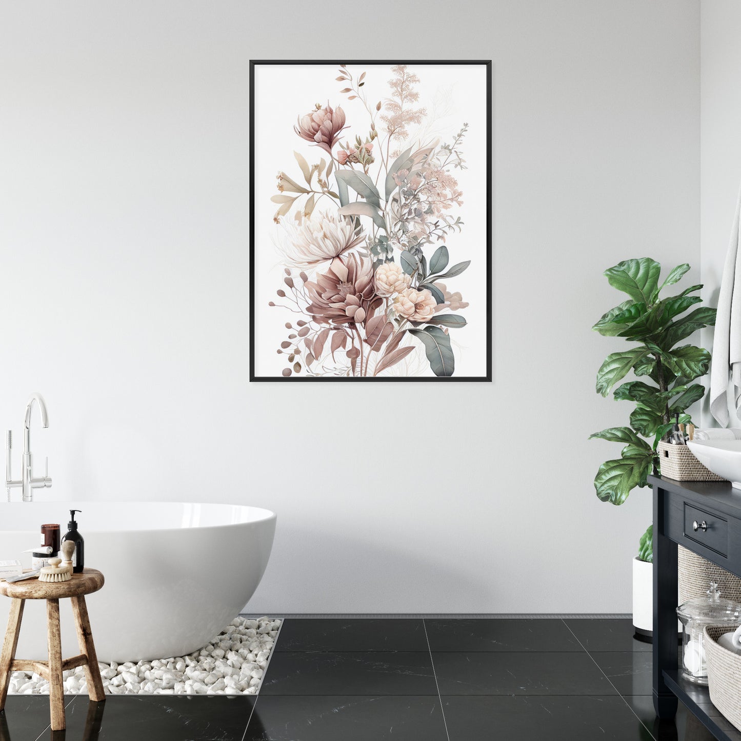 Poster Strauß Romantischer Blumen In Pastelltönen