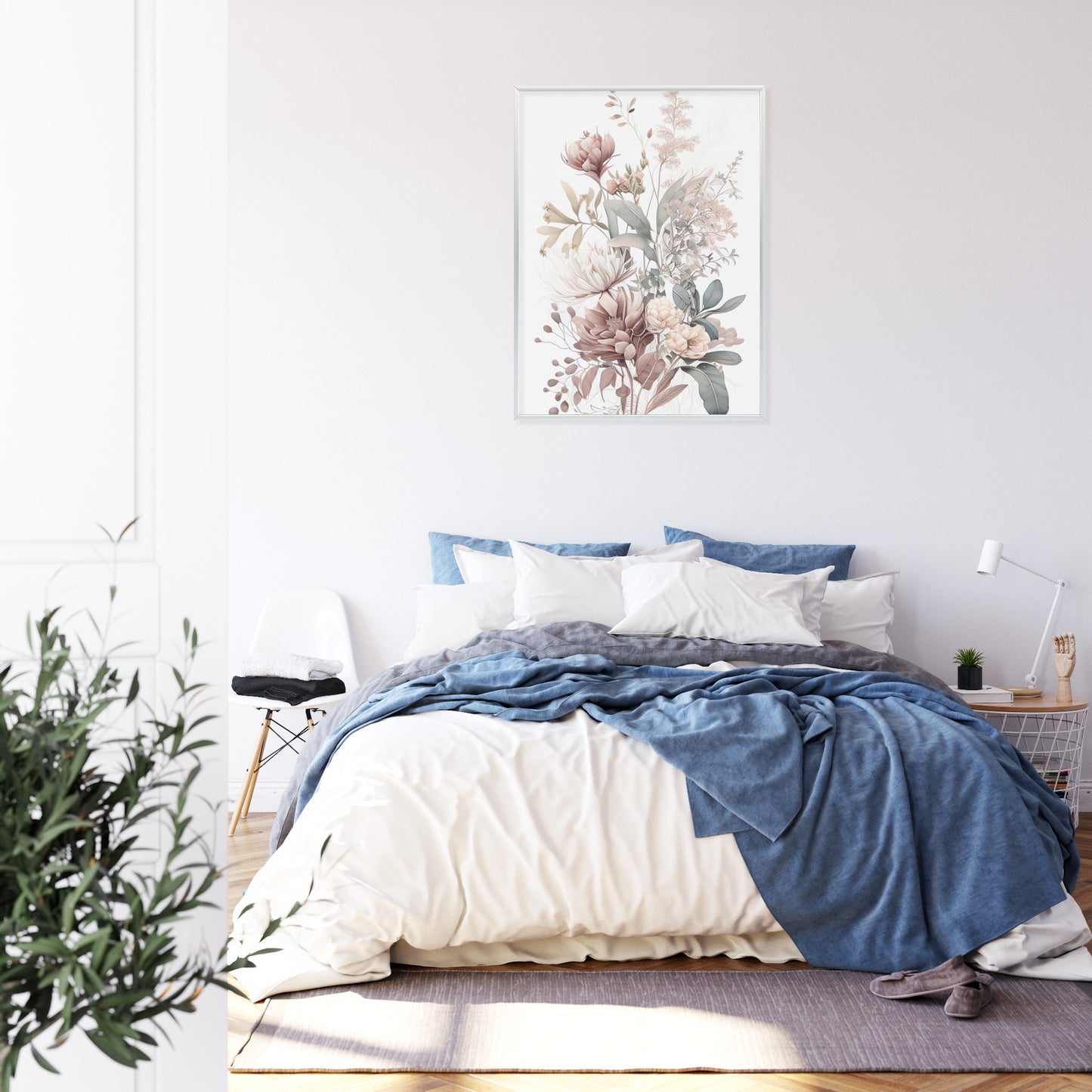 Poster Strauß Romantischer Blumen In Pastelltönen