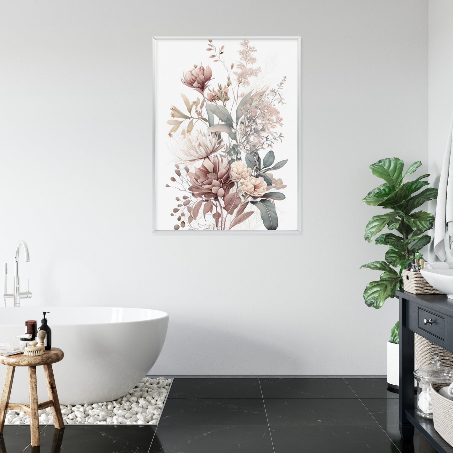 Poster Strauß Romantischer Blumen In Pastelltönen