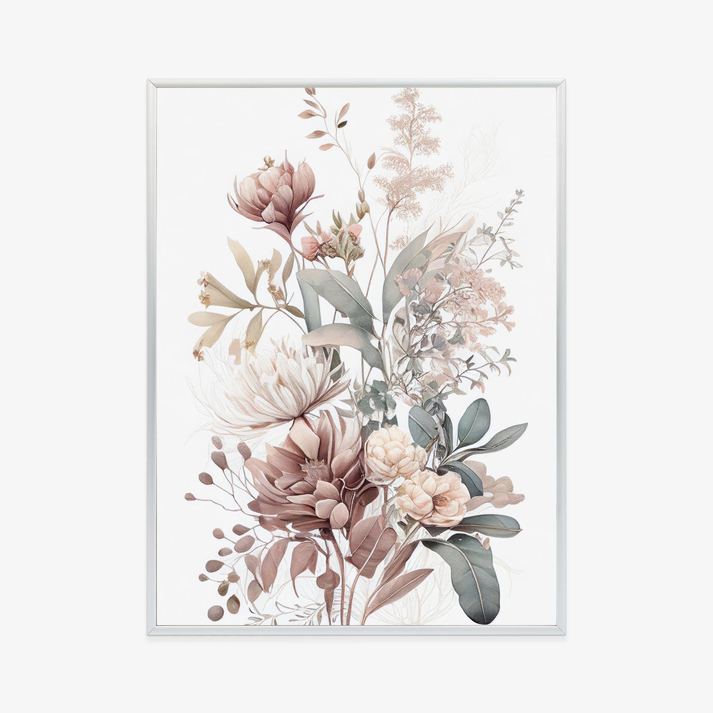 Poster Strauß Romantischer Blumen In Pastelltönen