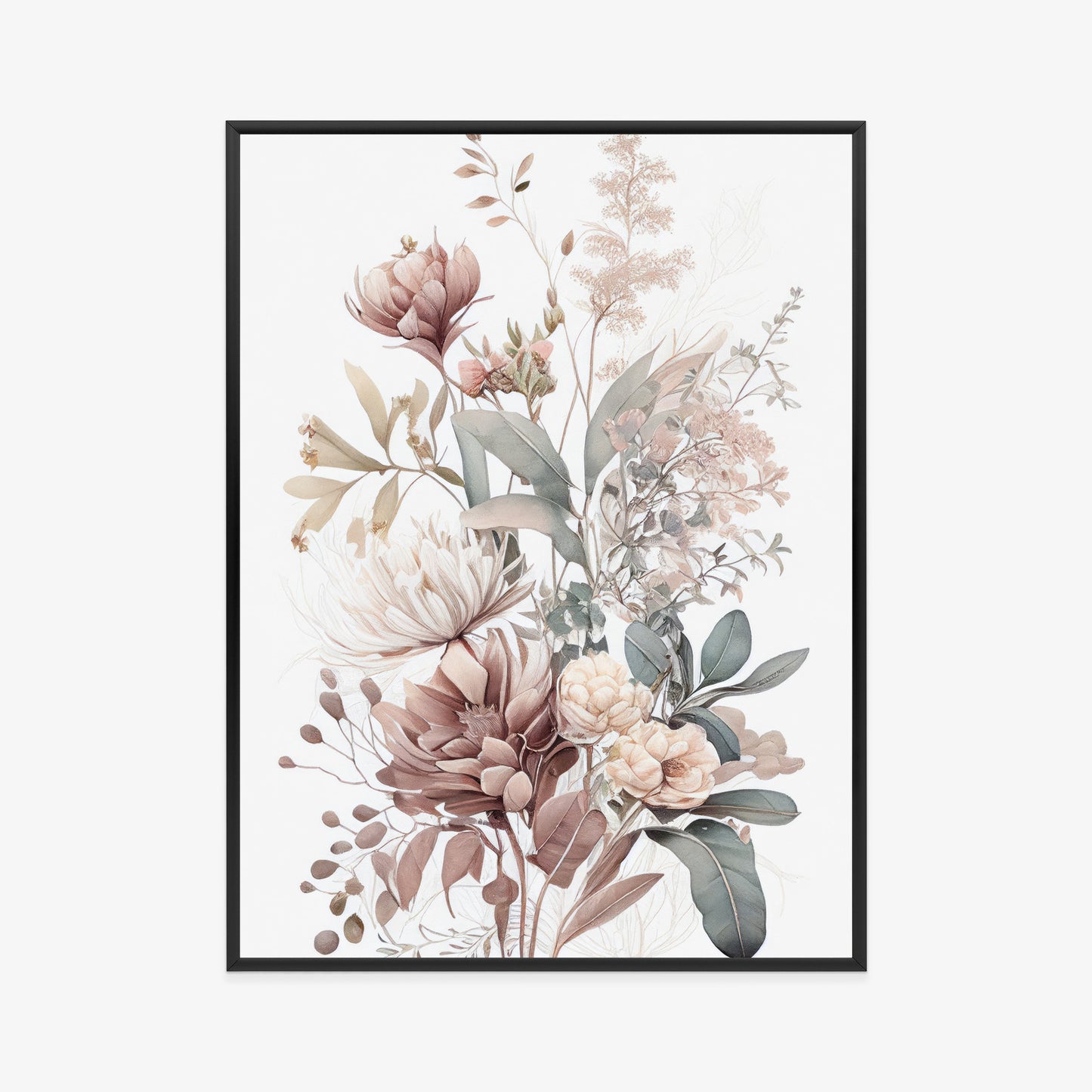 Poster Strauß Romantischer Blumen In Pastelltönen