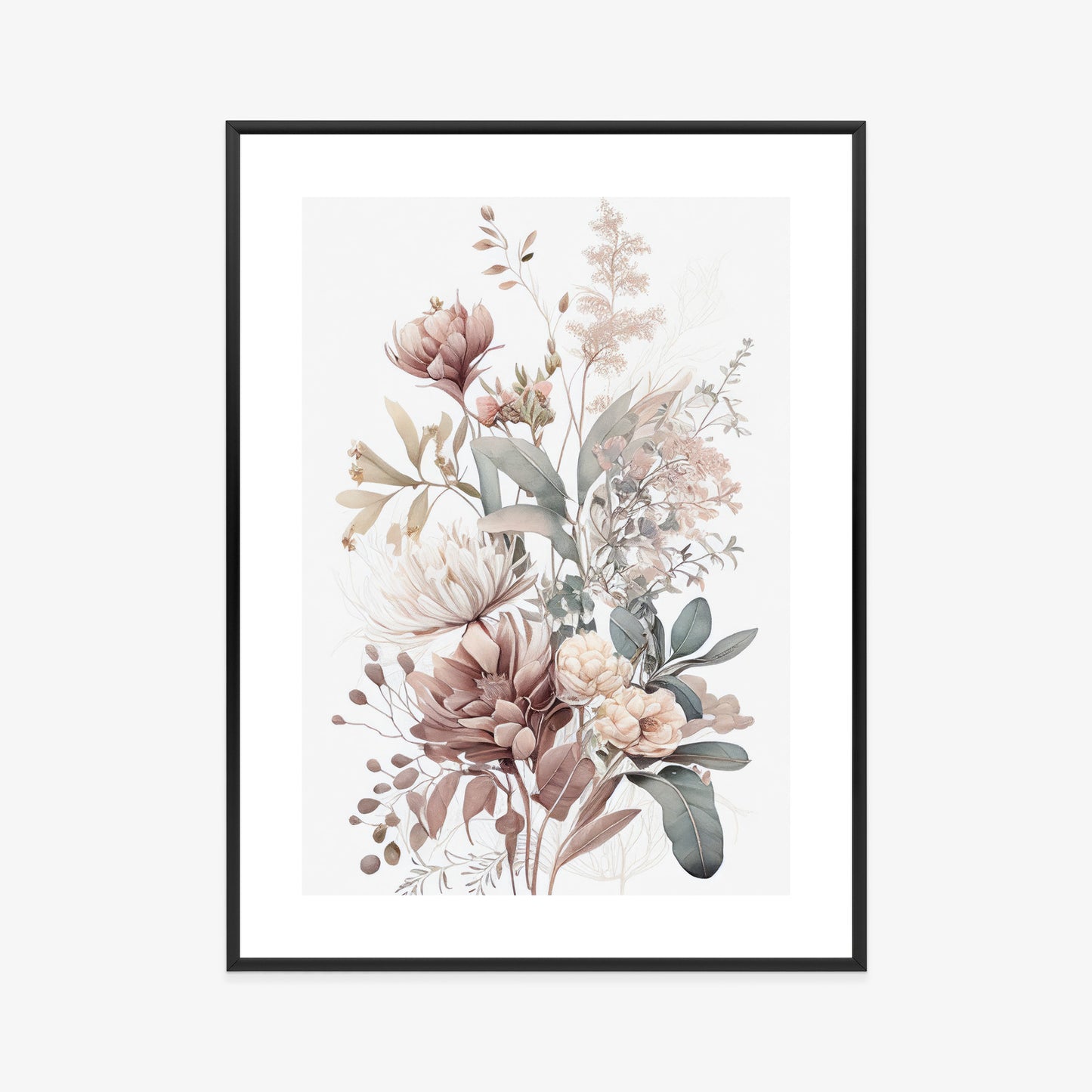 Poster Strauß Romantischer Blumen In Pastelltönen