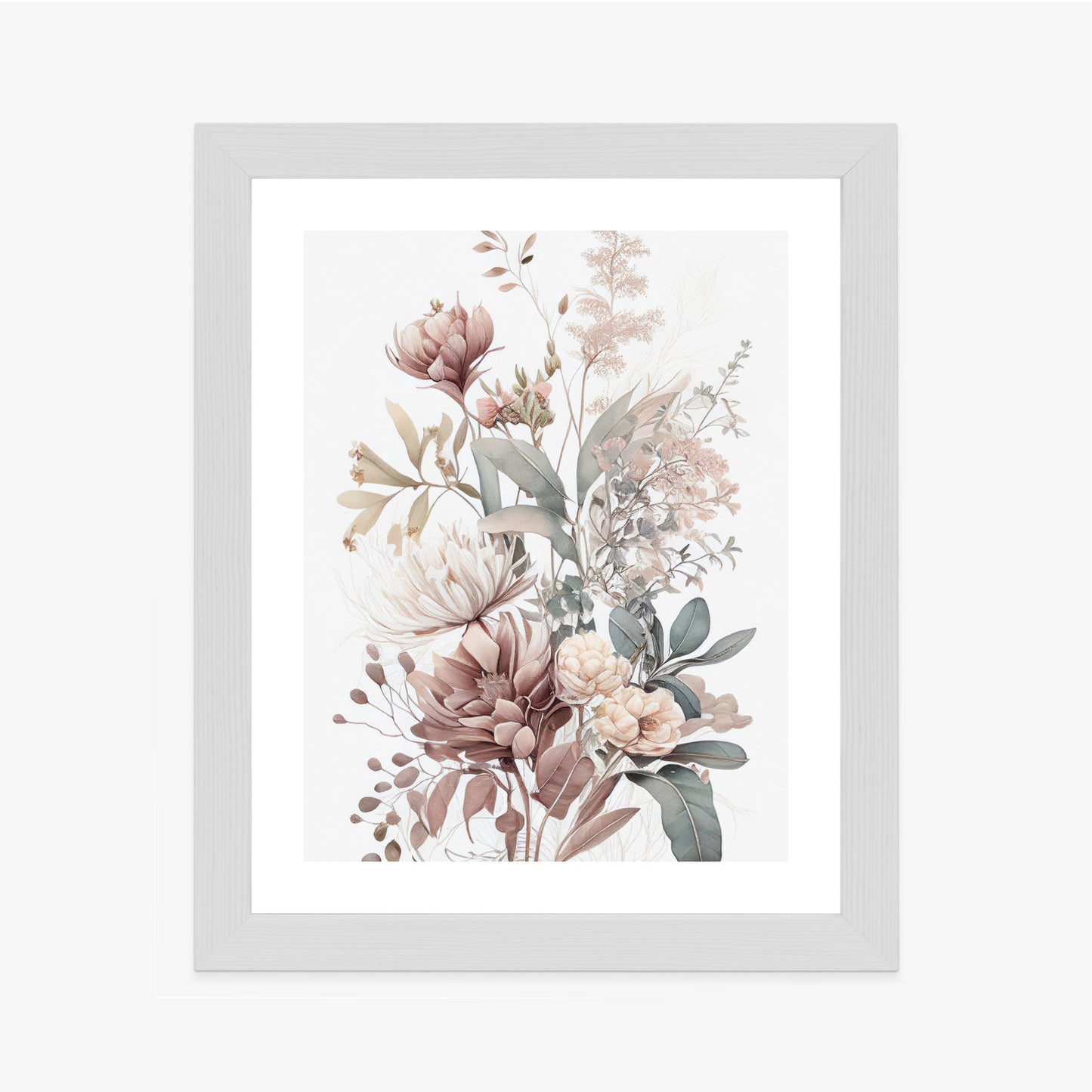 Poster Strauß Romantischer Blumen In Pastelltönen