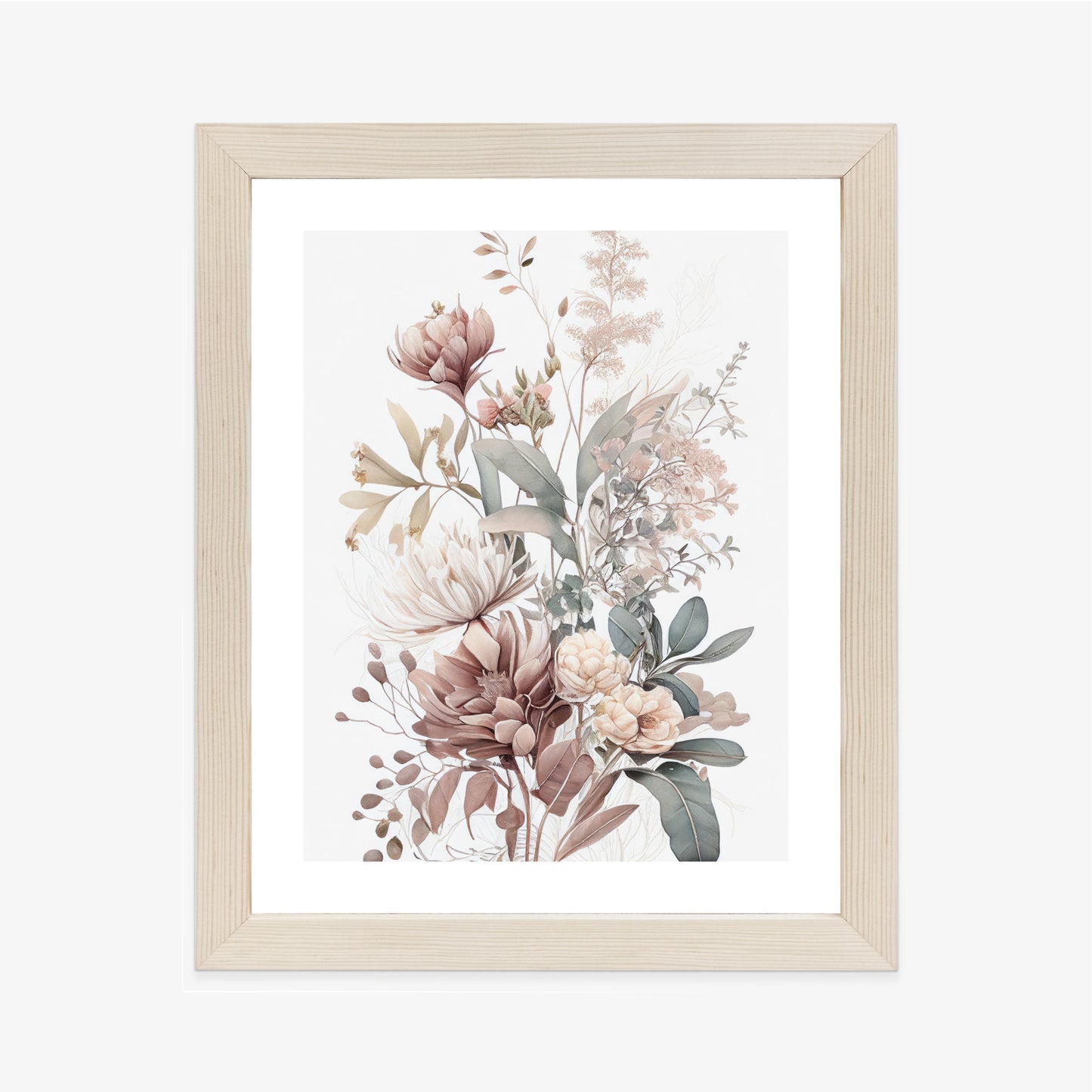 Poster Strauß Romantischer Blumen In Pastelltönen