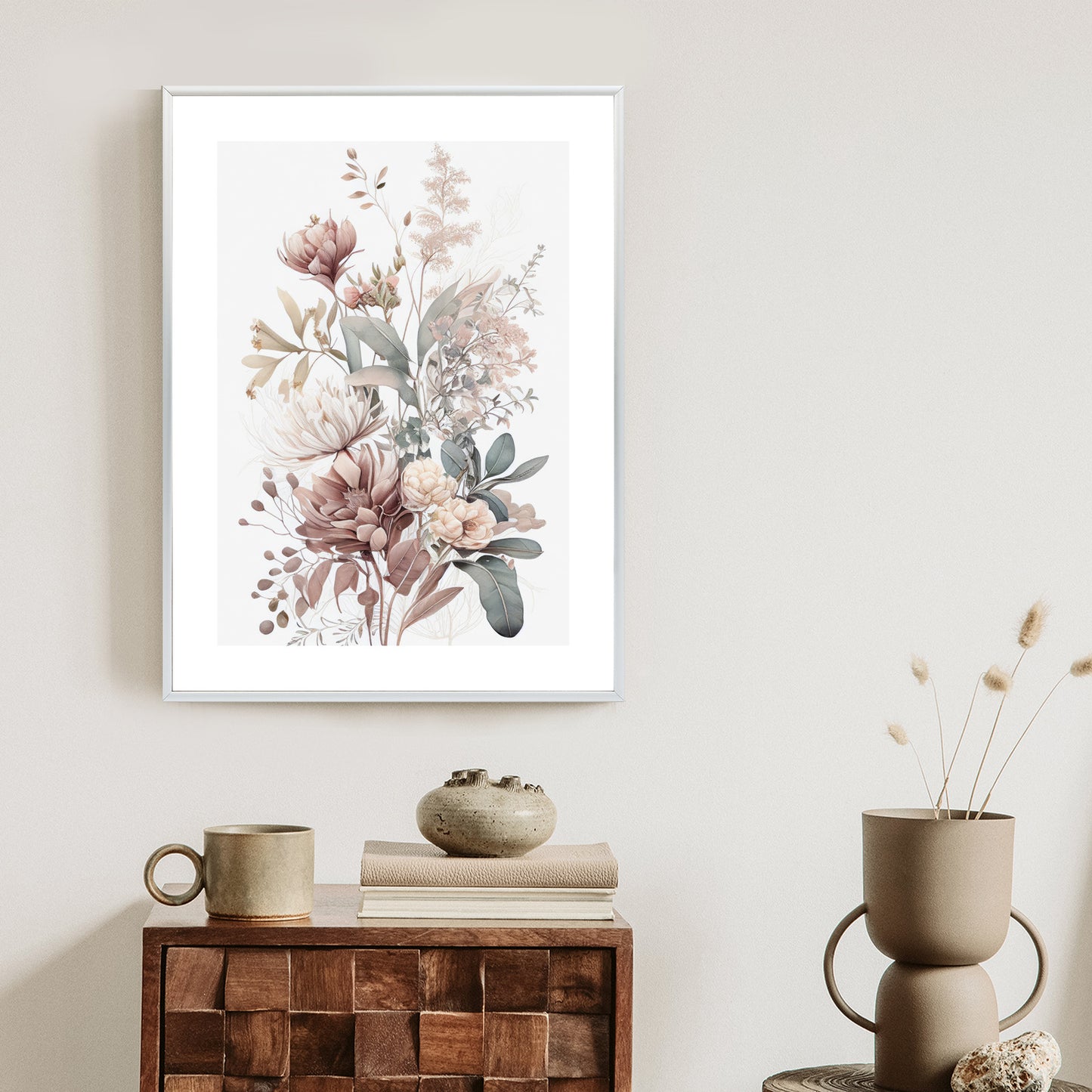 Poster Strauß Romantischer Blumen In Pastelltönen