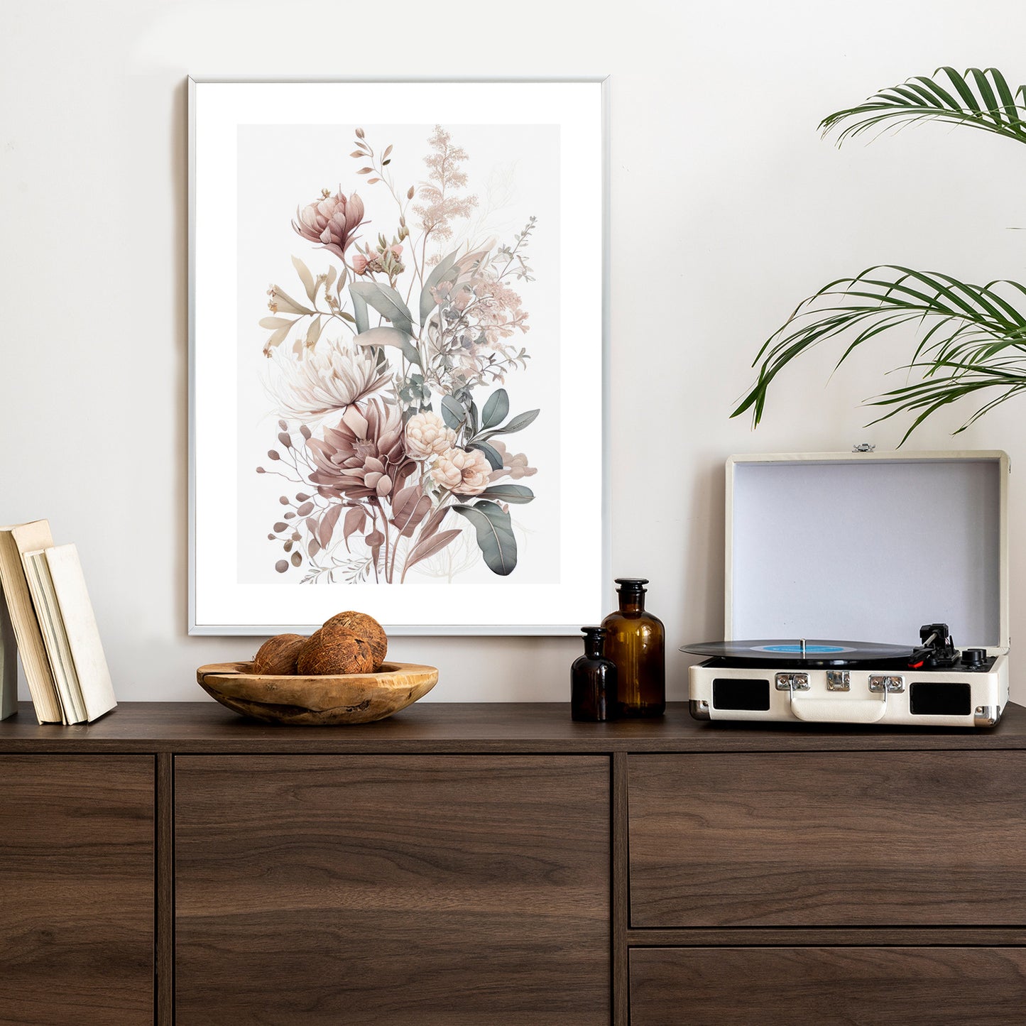 Poster Strauß Romantischer Blumen In Pastelltönen