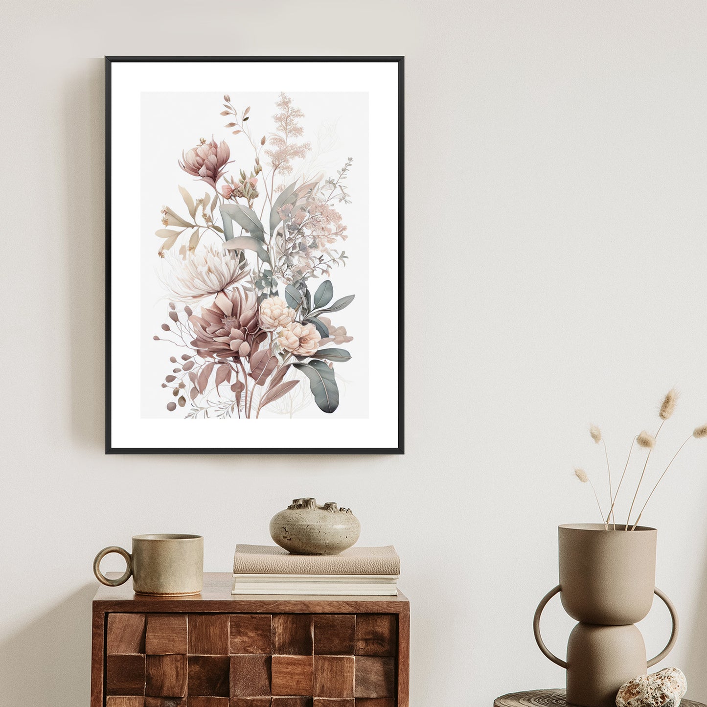 Poster Strauß Romantischer Blumen In Pastelltönen