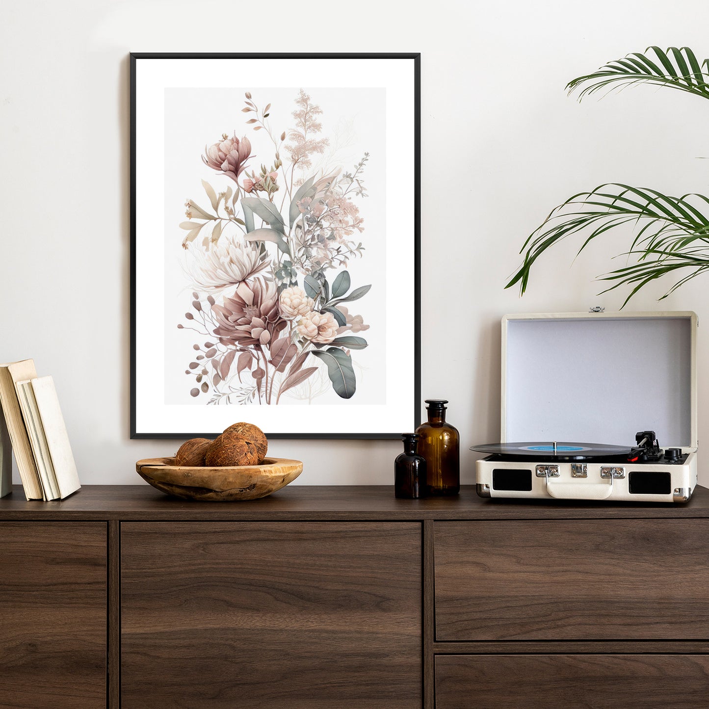 Poster Strauß Romantischer Blumen In Pastelltönen