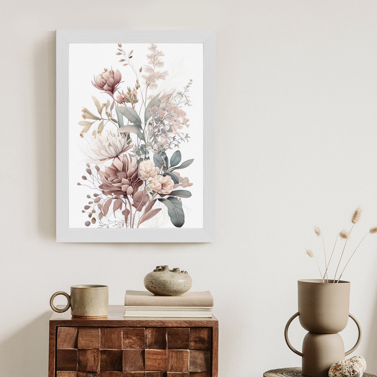 Poster Strauß Romantischer Blumen In Pastelltönen