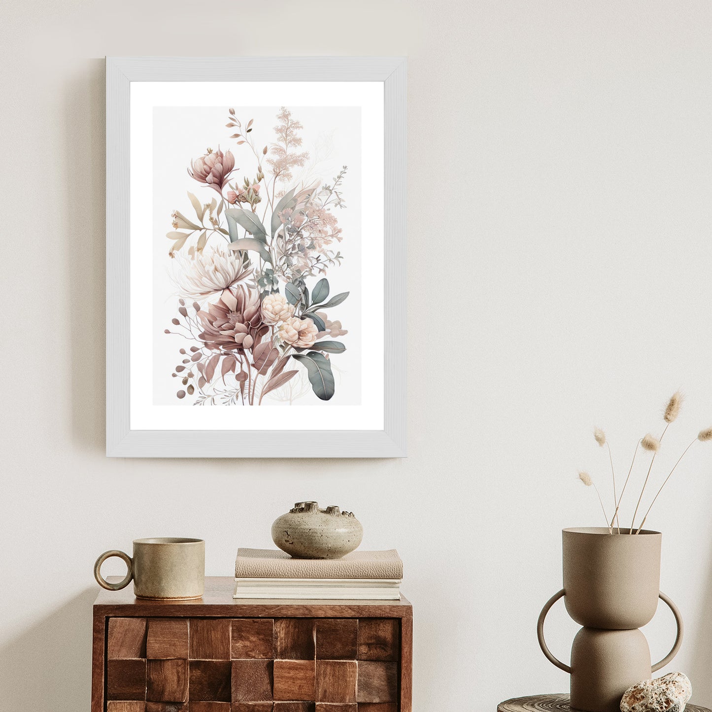 Poster Strauß Romantischer Blumen In Pastelltönen