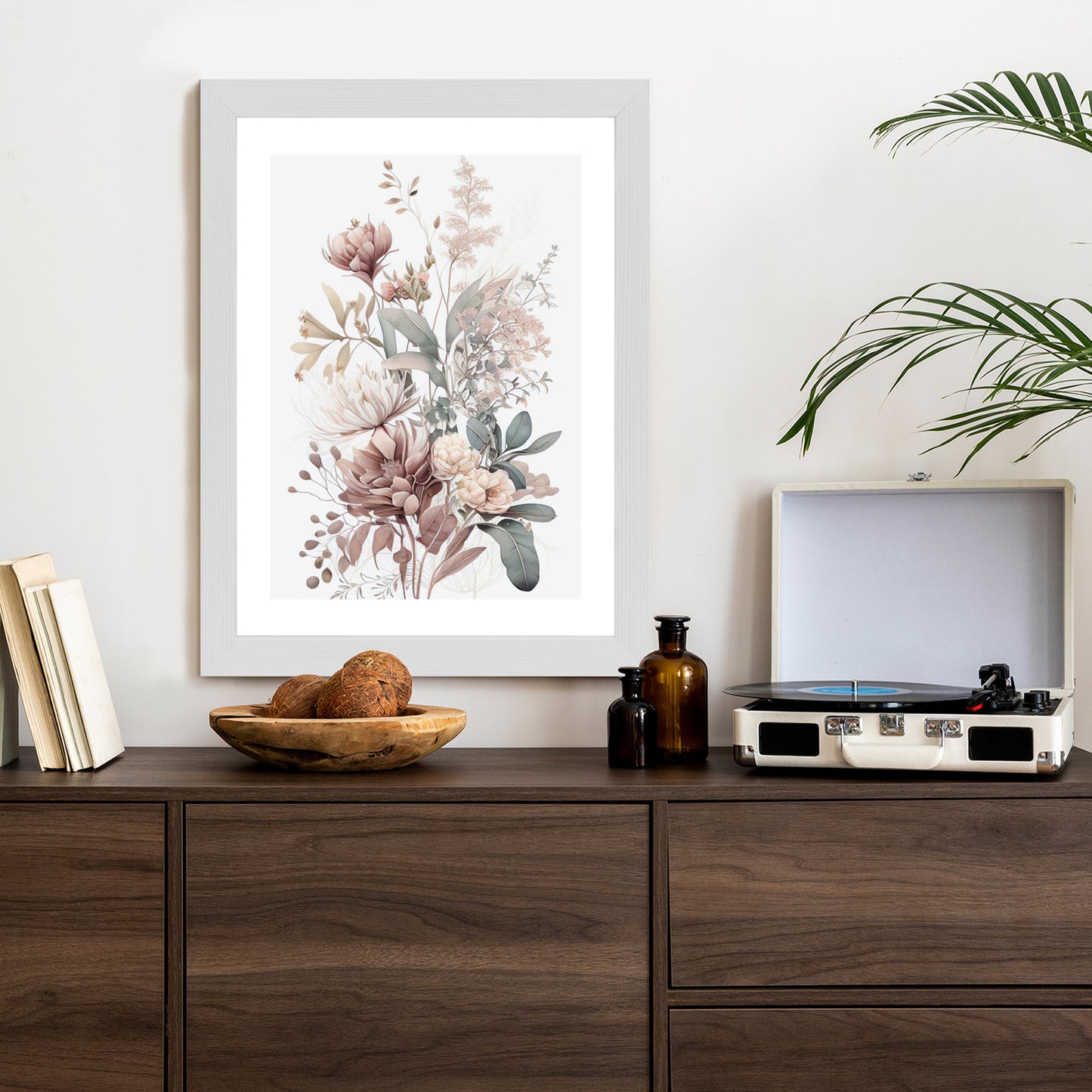 Poster Strauß Romantischer Blumen In Pastelltönen