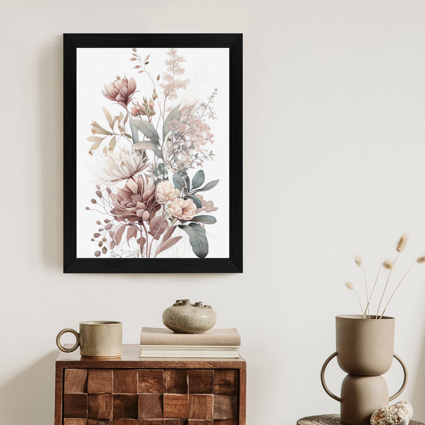Poster Strauß Romantischer Blumen In Pastelltönen