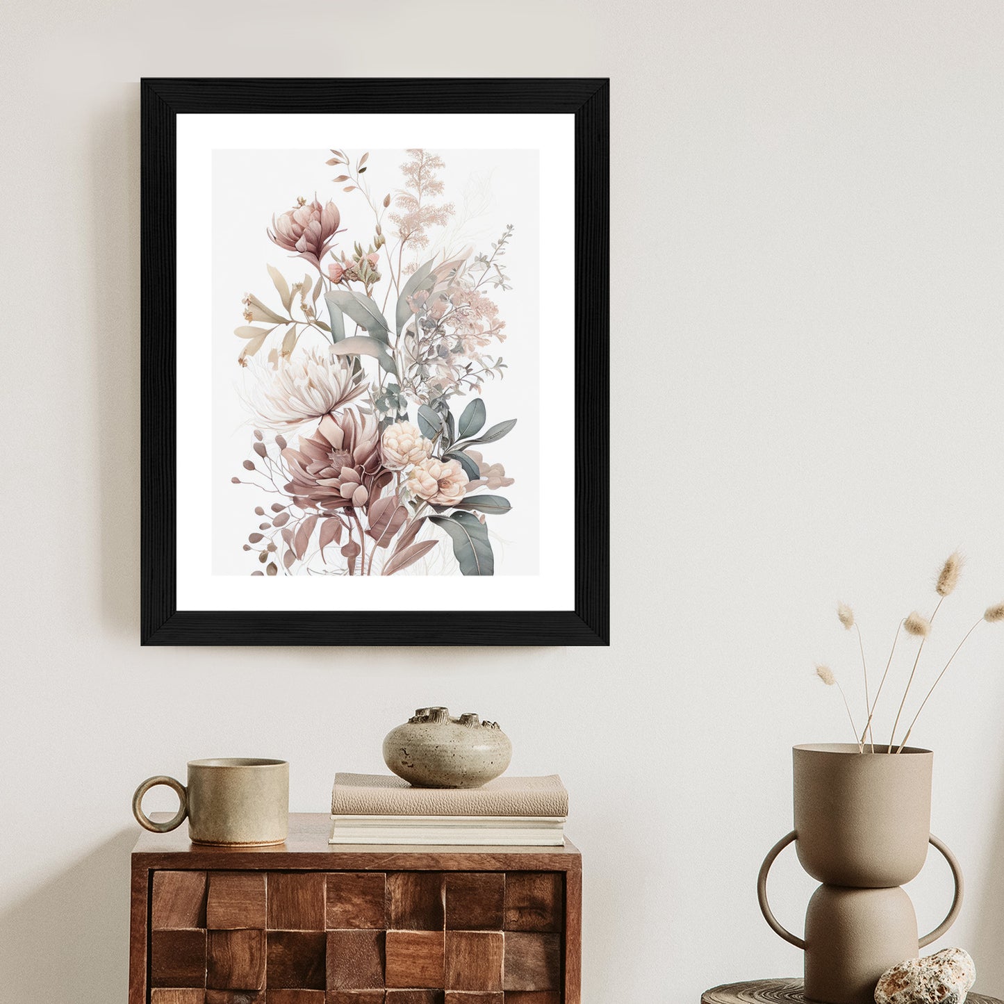 Poster Strauß Romantischer Blumen In Pastelltönen