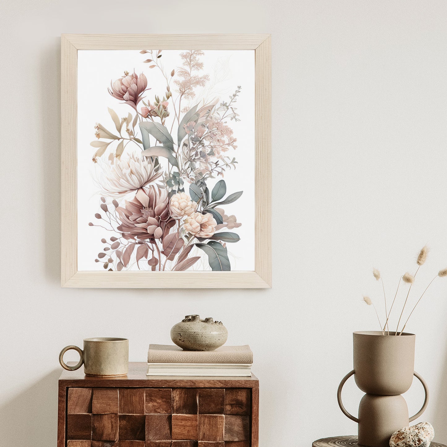 Poster Strauß Romantischer Blumen In Pastelltönen