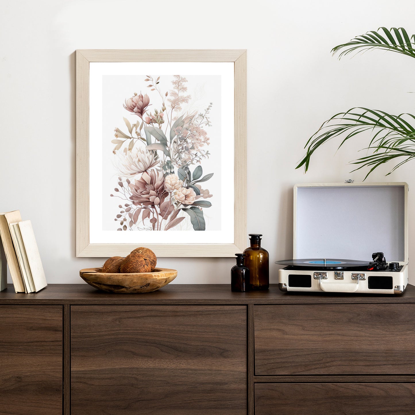 Poster Strauß Romantischer Blumen In Pastelltönen