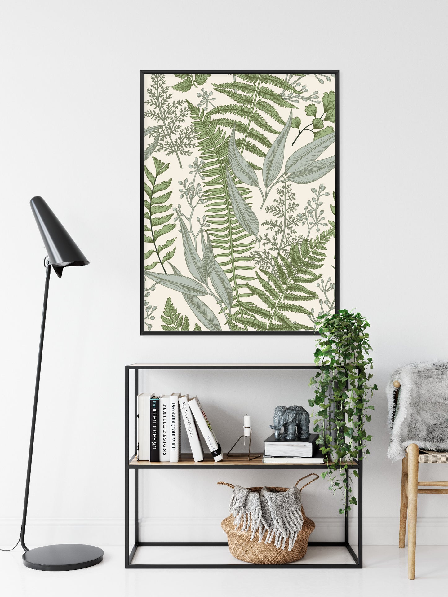 Poster Vintage-Wildpflanzen Auf Beigem Hintergrund
